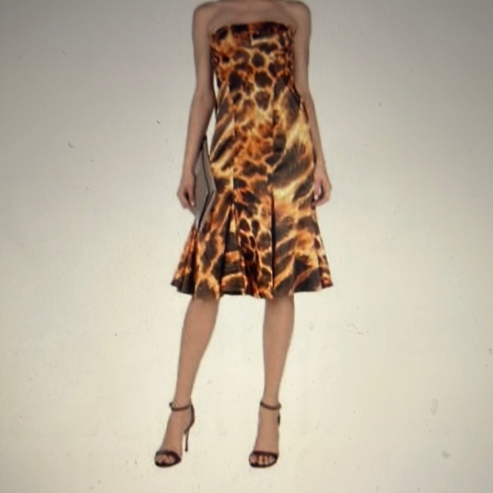 NWT Vintage Y2K Just Cavalli Animal Print Corset Dress IT 38